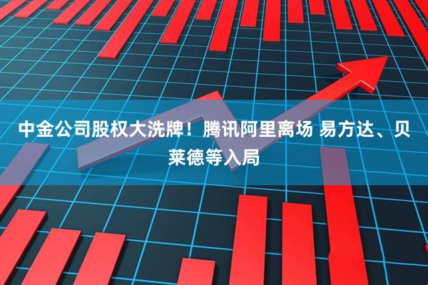 中金公司股权大洗牌！腾讯阿里离场 易方达、贝莱德等入局